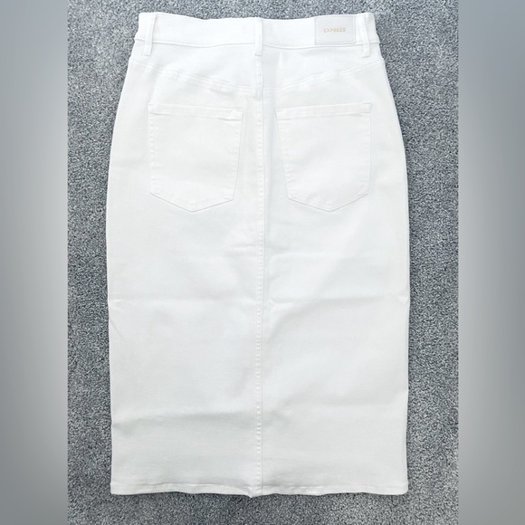 Express Button Front Midi Skirt - Picture 2 of 5